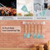 11 piece silicone cooking utensil set with heat-resistant wooden handle silicone spatula spoon egg whiskey kitchen utensil set with bracket black