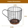 Coffee Pod Holders Black Iron Wire K Cup Holder With Solid Wooden Base 30 Kcups Capsule Storage Espresso Organizer For Counter Kitchen Cafe Bar